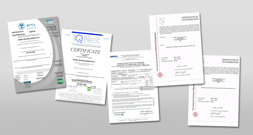 certificates Fiore Technologies Italy